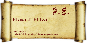 Hlavati Eliza névjegykártya